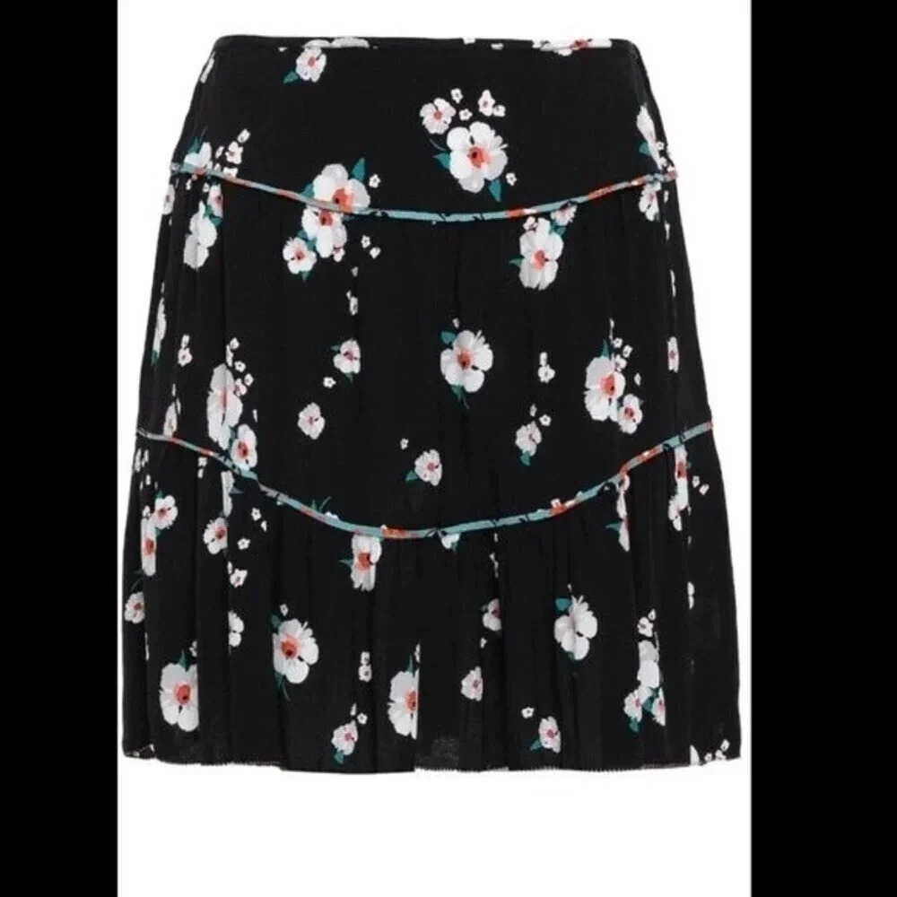 NEW BA&SH Bia floral print crepe mini skirt